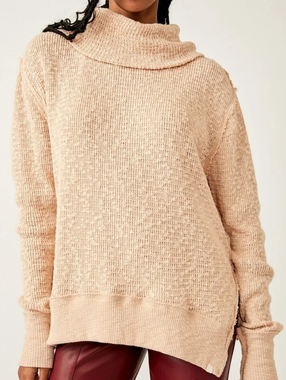 Free People Tommy Women's Cream Turtle Neck Sweater - Pullover Size XL Nwt.